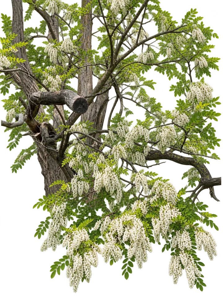 Acacia blanca, con el fondo retirado