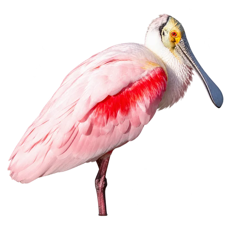 Espátula rosada, con el fondo retirado